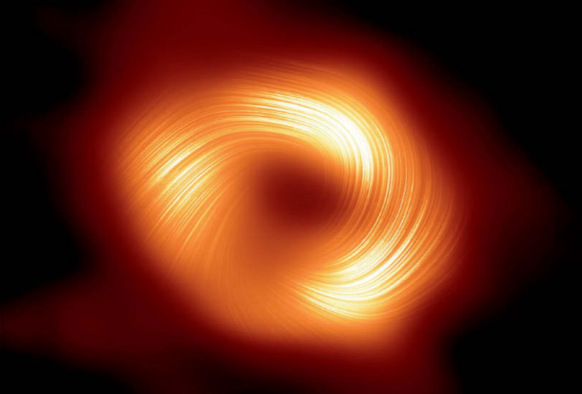 Black hole unveils the intricate patterns of its magnetic fields